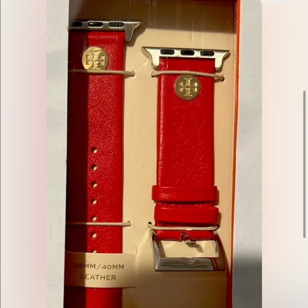 New Tory Burch Red Bandana Apple Watch Leather Strap 38/40/41mm limited edition